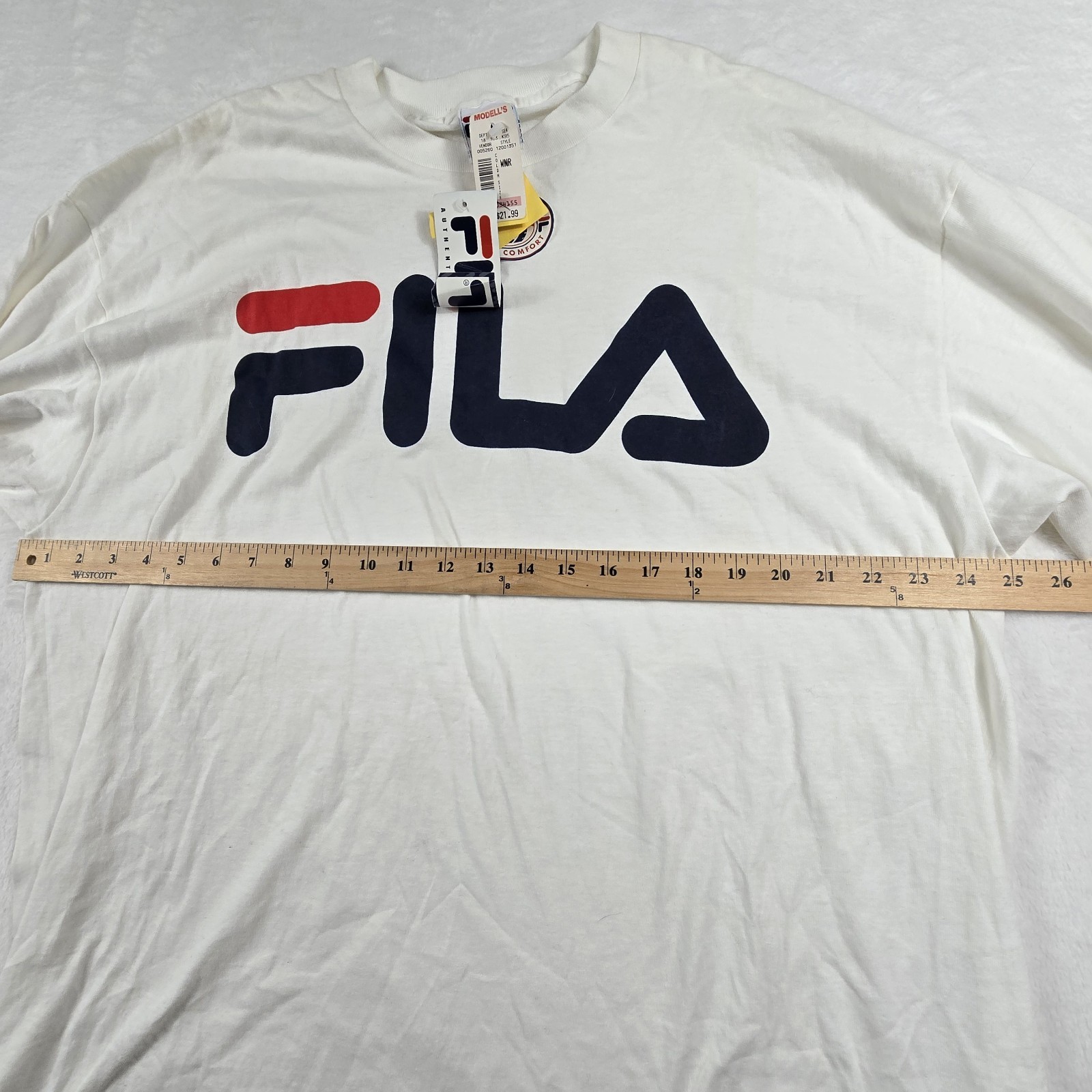 Fila Vintage USA Made Graphic Print Logo White Long Sleeve Shirt Men's XL New gallery