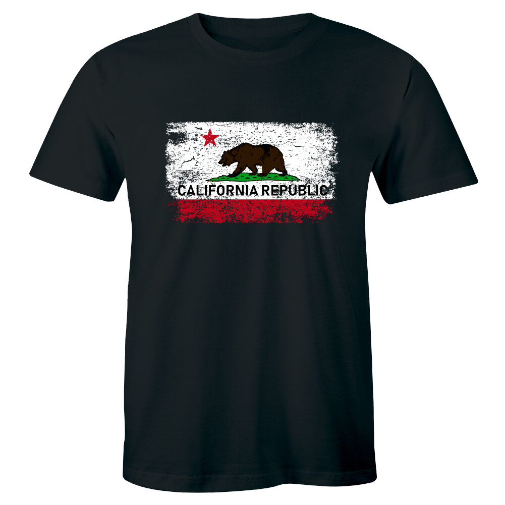 California Republic T-Shirt Cali State Bear Flag Star Retro Vintage Mens T Shirt gallery