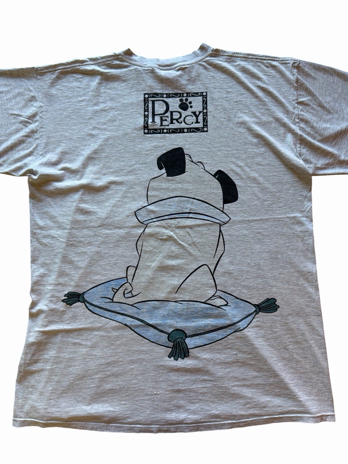 VTG Disney Store Pocahontas Percy The Pug RARE OSFA Gray Graphic Sleep T-Shirt! gallery