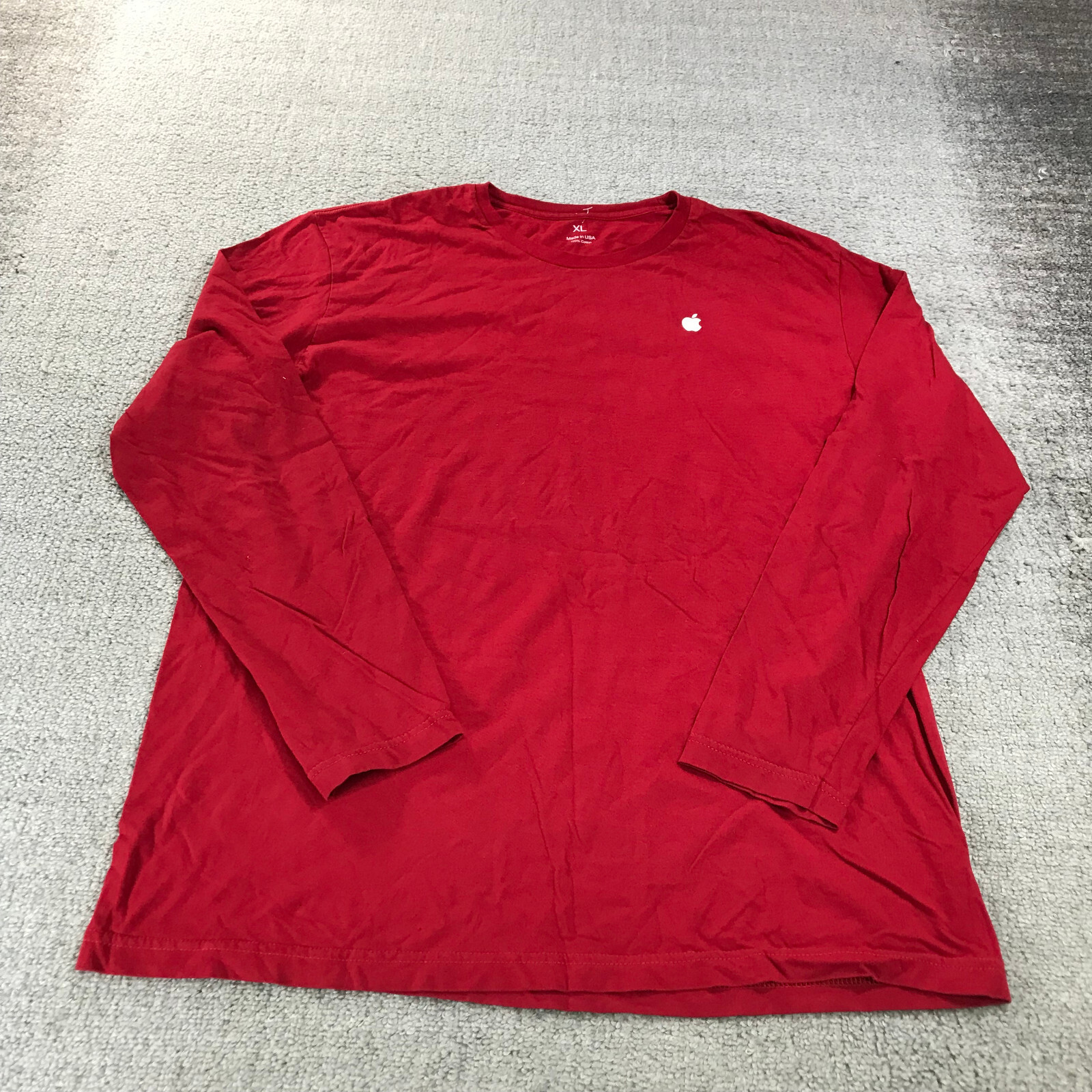 Apple Shirt Mens Extra Large Employee Genius Red Made in USA LOGO Computers gallery