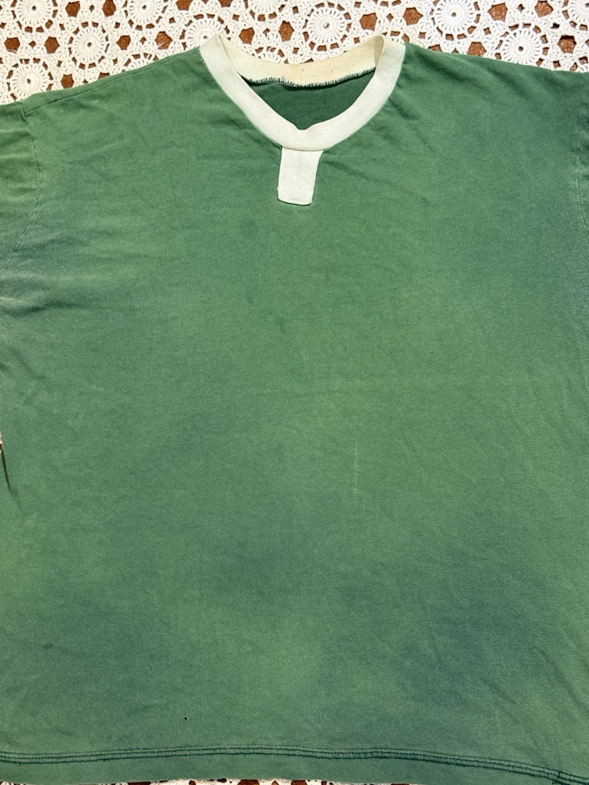 Sew Sporty Green Athletic USA Retro Shirt Worn Ringer T gallery