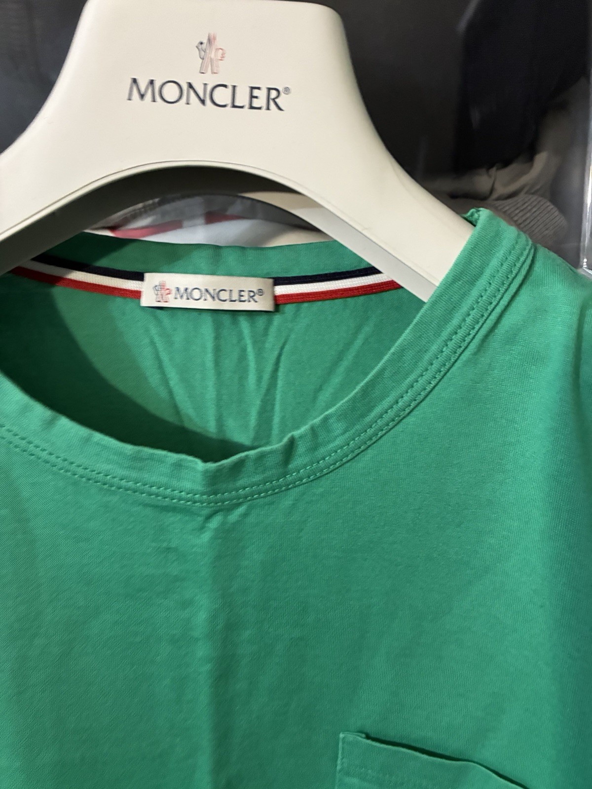 Moncler Shirt Mens Slim Fit Logo Patch Crewneck Short Sleeve $395 gallery