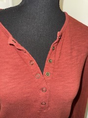 Tecovas Henley Shirt Mens Small Reddish Brown Long Sleeve Knit Cotton Ranchwear