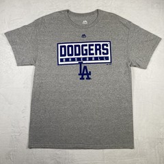 Majestic LA Dodgers Men’s Graphic T-Shirt Heather Gray Size Large Baseball Logo