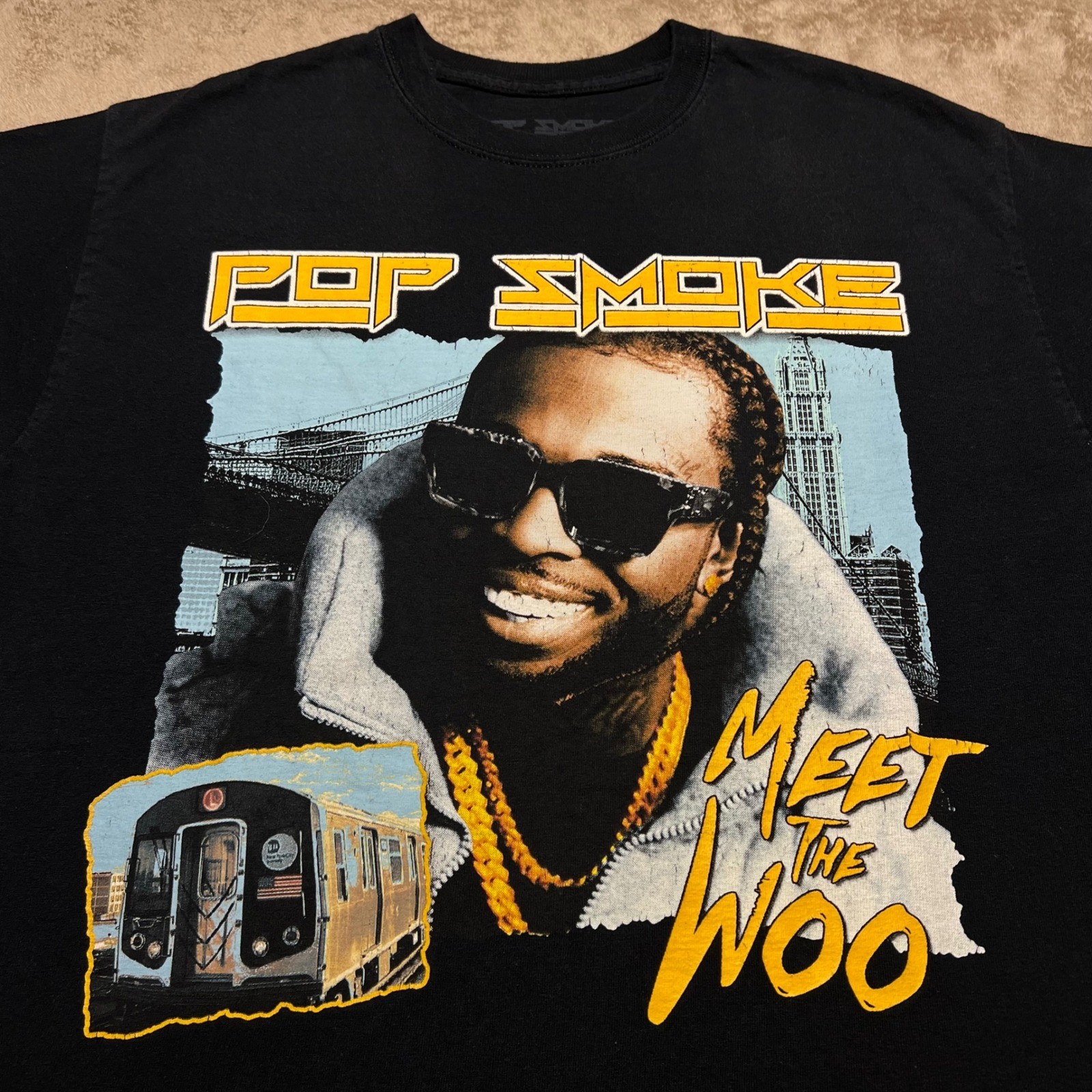 Pop Smoke Meet The Woo Graphic T Shirt Mens Medium Black Hip Hop Rap Tee gallery
