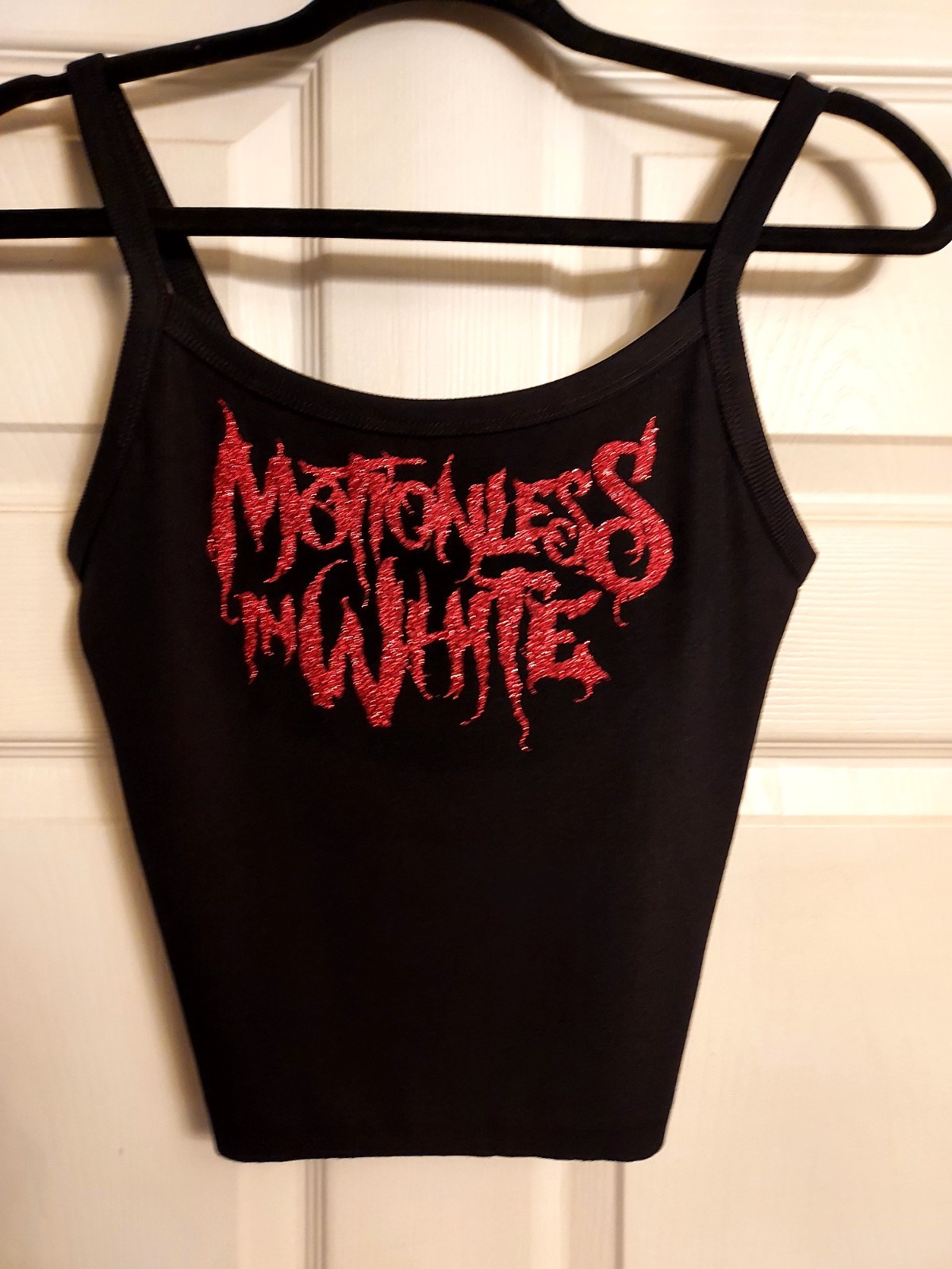 Motionless in white crop top Red Glitter Logo motionless in white tank top gallery