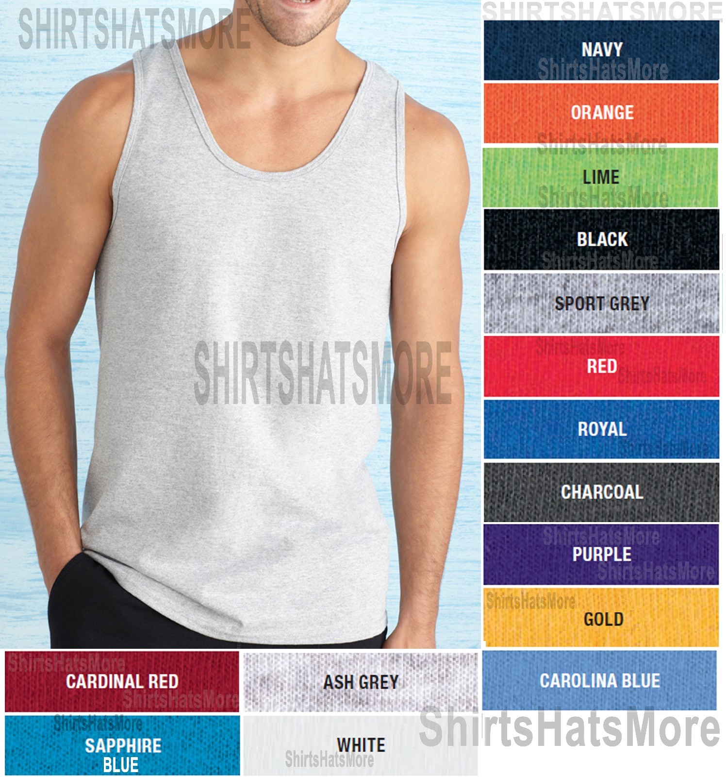 Gildan Mens Tank Top Premium PRESHRUNK Cotton Athletic Basketball Workout S-2XL gallery