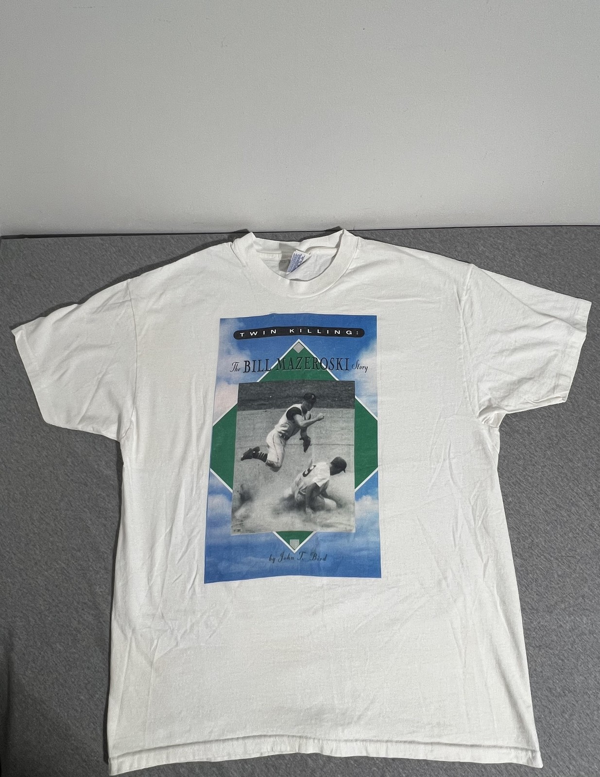Vintage Bill Mazeroski Shirt Mens XL White Twin Killing Graphic Baseball MLB 90s