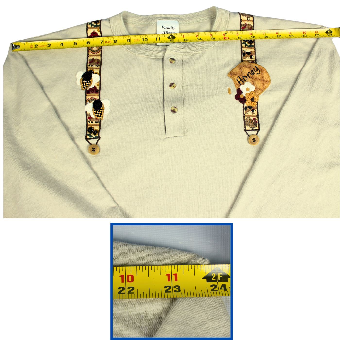 Family Affair Shirt Men's Cotton Deluxe 2X Applique Farm Honey Birds Retro USA gallery