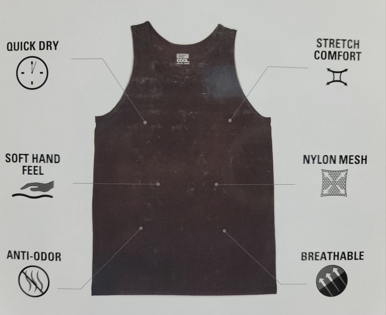 Brand New 32 Degrees Cool Men's Comfort Mesh Tank Tops - 3 Pack Black Medium gallery
