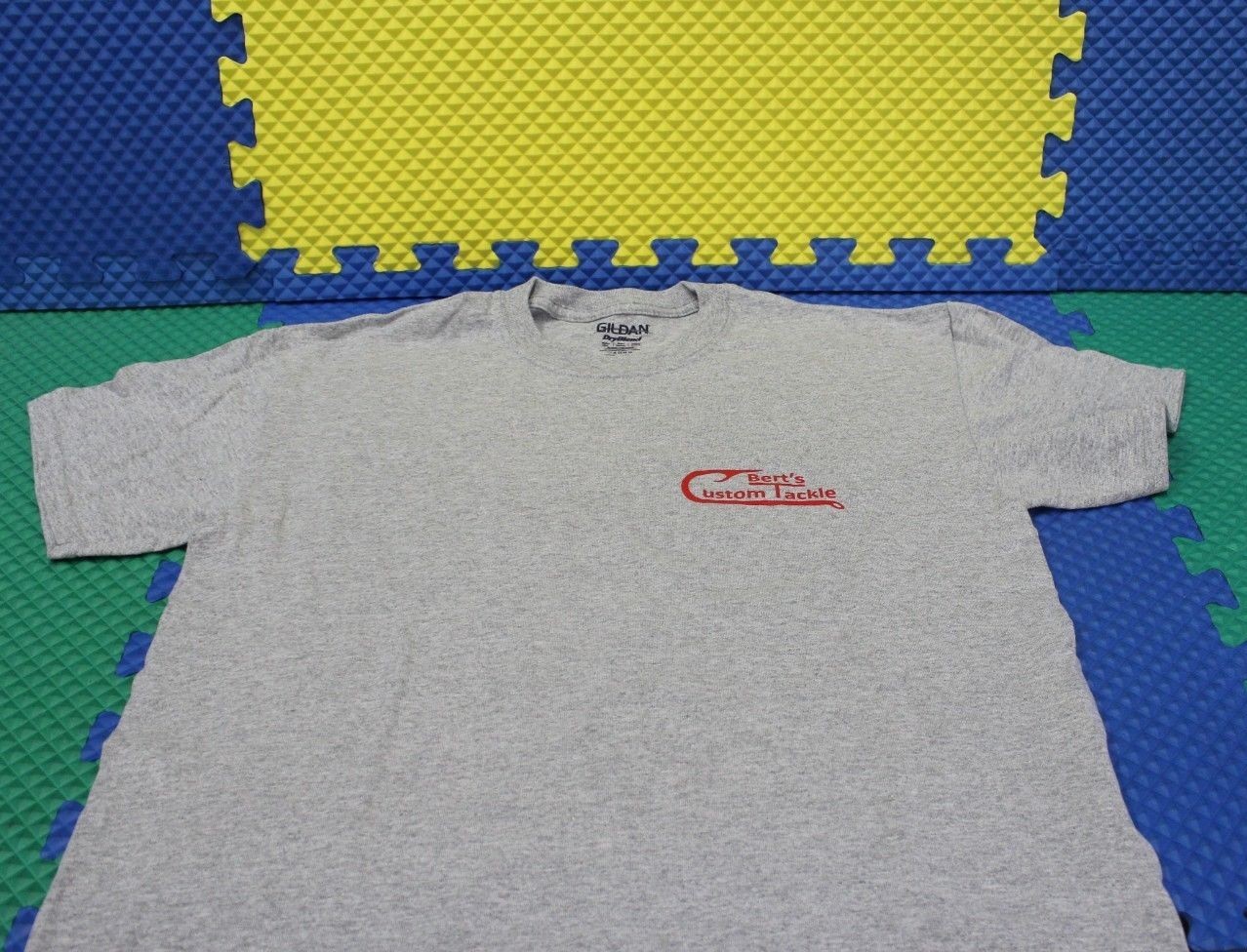 Berts Custom Tackle Gray Short SLV 50/50 Poly Cotton Dry Blend Choose Size gallery