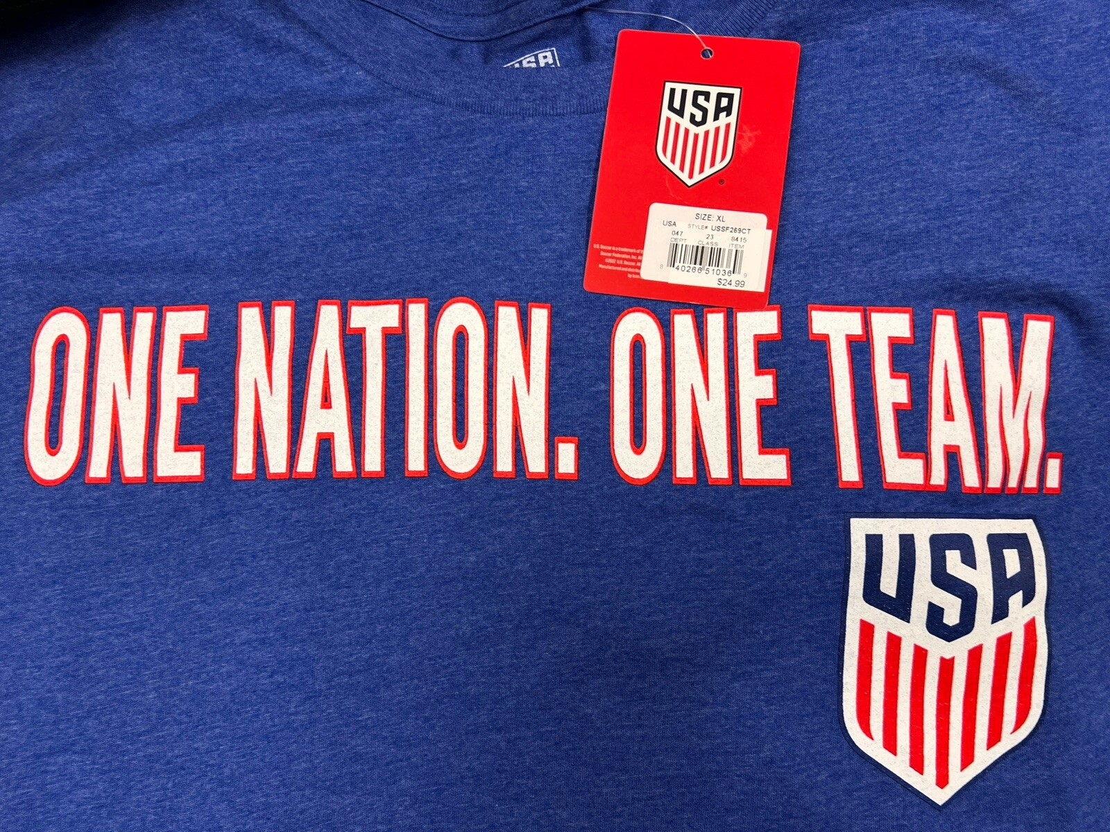 Team USA One Nation One Team T-Shirt Blue Sizes SOCCER SHIRT NEW WITH TAGS gallery