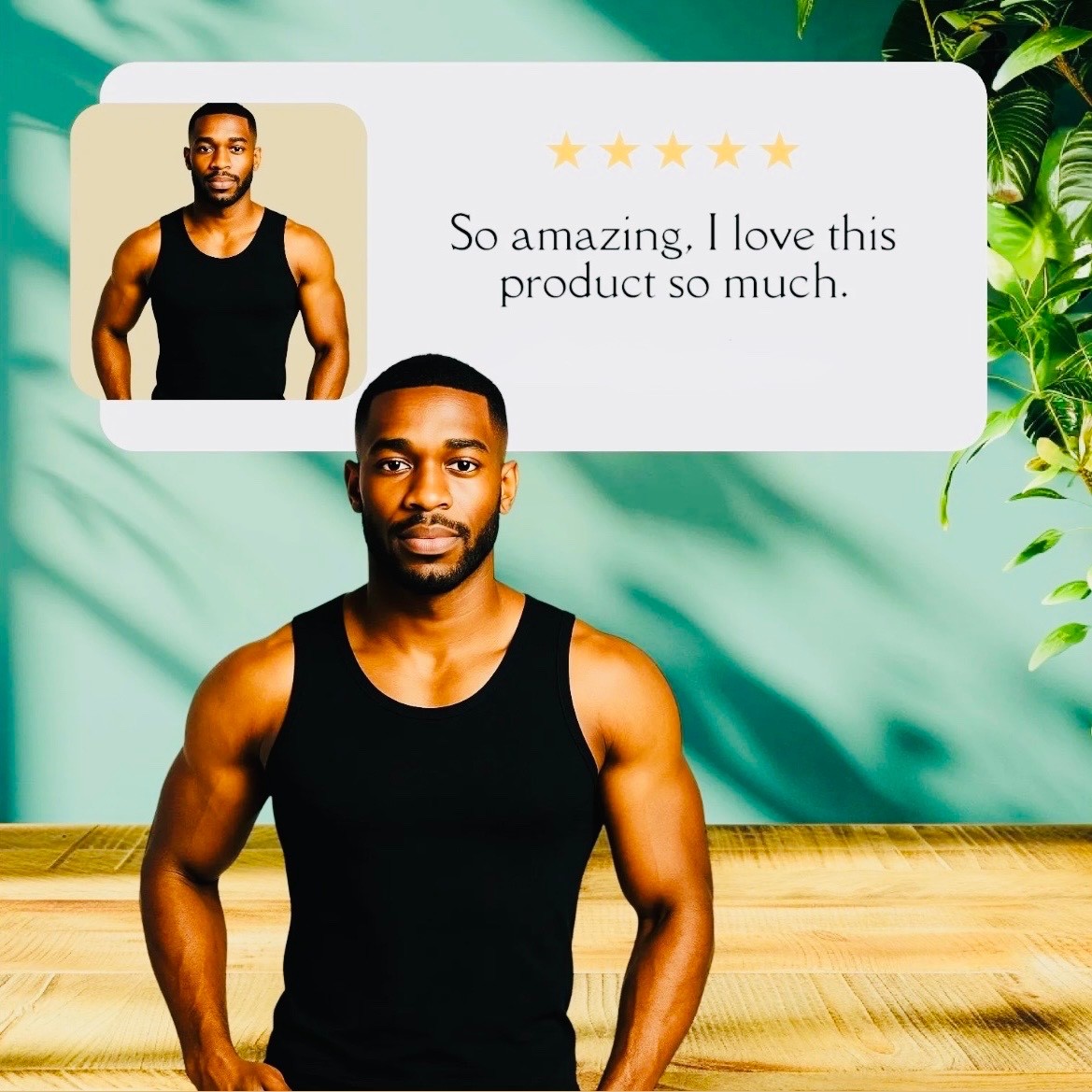 Insta Slim Men’s Slimming Compression Tank Top Shapewear Black White gallery