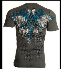 ARCHAIC by AFFLICTION Charcoal QUILTED Short Sleeve Slim Fit Y2K T-shirt NWT