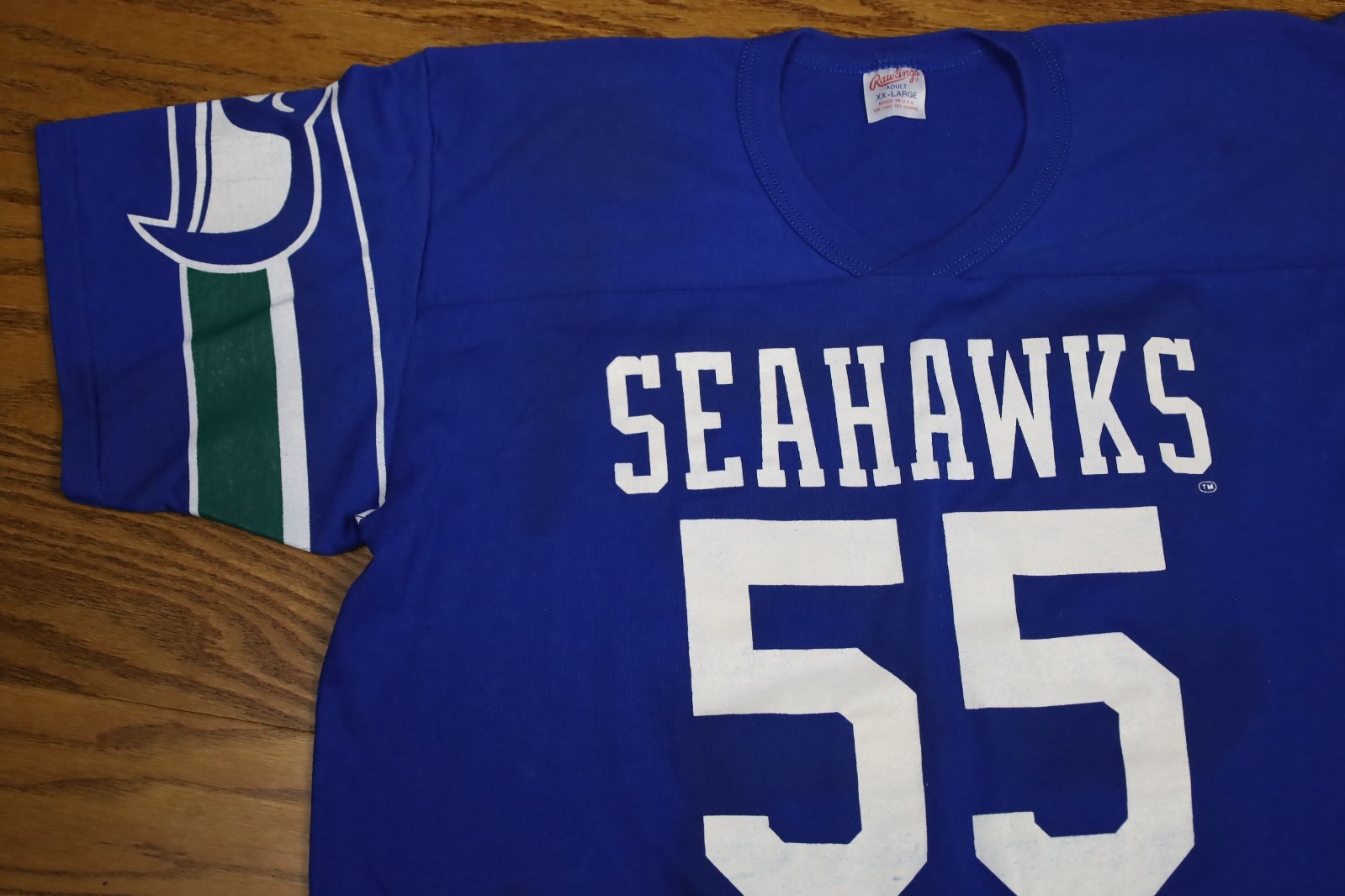 Vintage 80s Seattle Seahawks Rawlings 55 Brian Bosworth Jersey Shirt Cotton XXL gallery