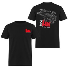 Howitzer When Negotiations Fail Tactical T-Shirt for Men Submachine Gun Graphic