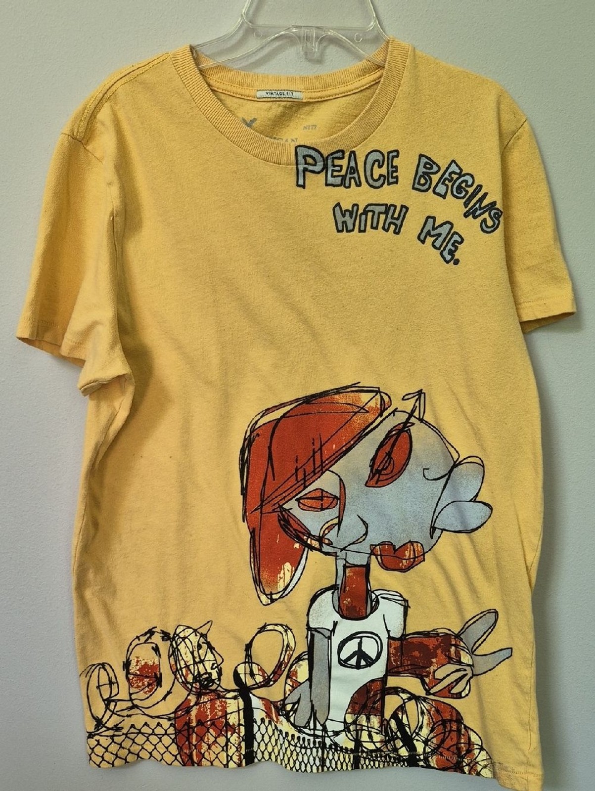 American Eagle Outfitters X Daniel Johnston Graphic Tee Peace Begins With Me gallery