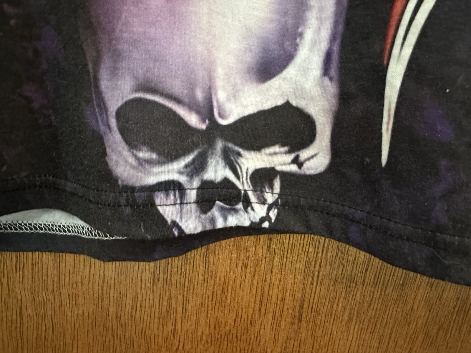 Skulls Shirt Black Purple Grunge Goth Graphic Horror Tee Shirt XL Men’s Woman’s gallery