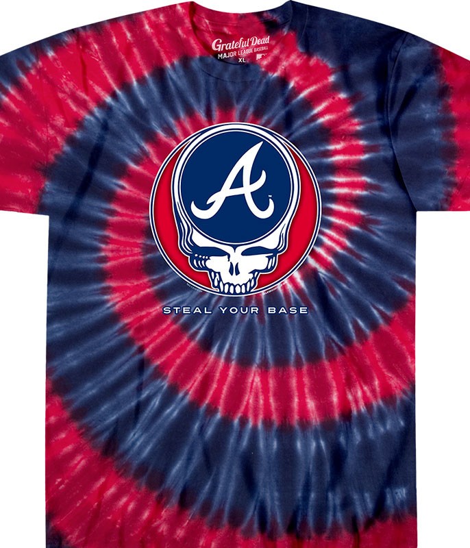 Atlanta Braves Steal Your Base Tie-Dye T-Shirt — Grateful Dead Collab Style Liqu gallery