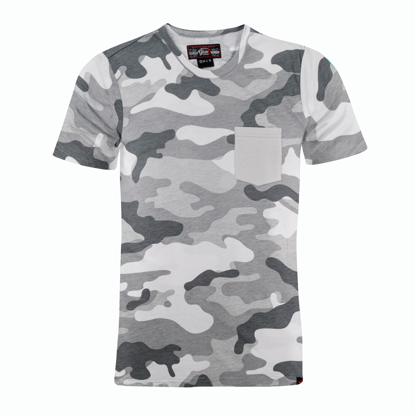 Beautiful Giant Men's Fashion Camo T-Shirt Crew Neck Sport Wear Light Grey Tee gallery