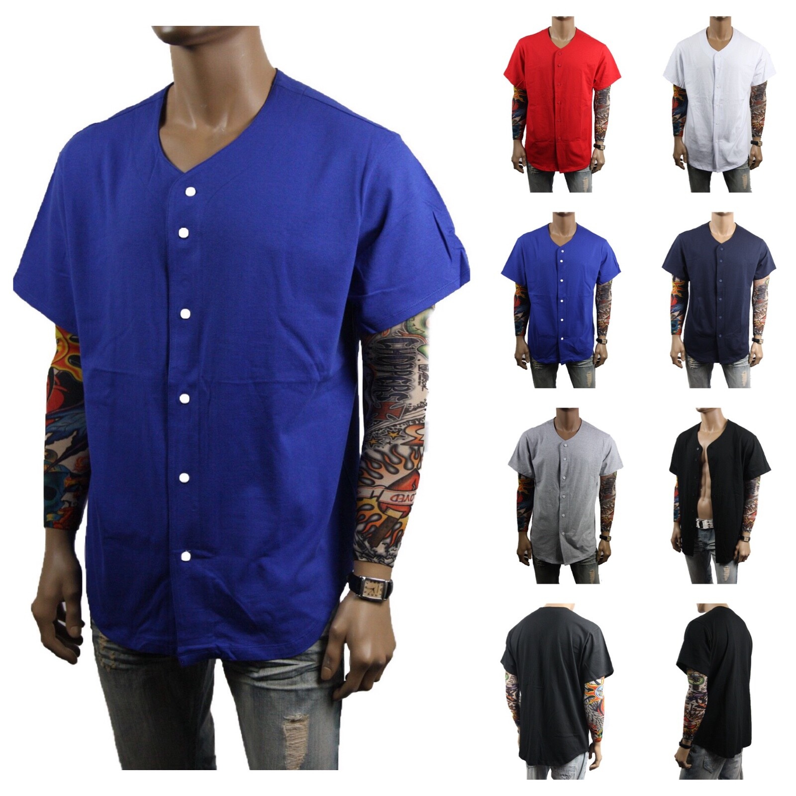 Men Baseball T-Shirt Cotton Jersey Plain Solid Sports Team Raglan Tee S-3XL gallery