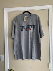 Duluth Trading Co Longtail T Gray Logo Word Spellout Cotton T- Shirt Men’s L