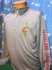 Cleveland Cavaliers LightWeight Jacket Large L NBA Gray 1/4 Zip Pullover C37