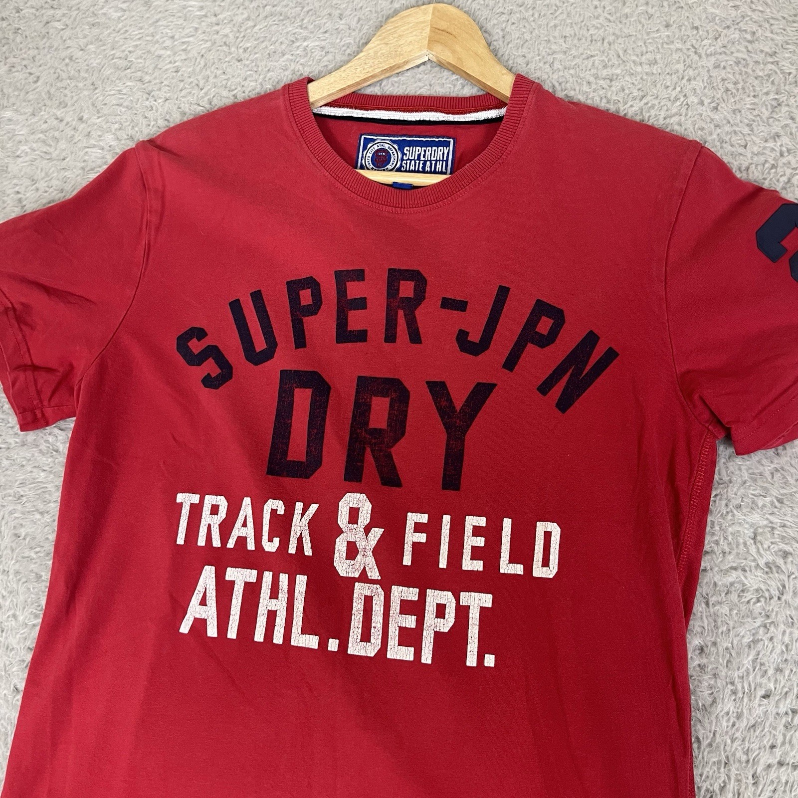 Superdry Track and Field T Shirt Mens L* M Medium Red Crew Neck Short Sleeve gallery