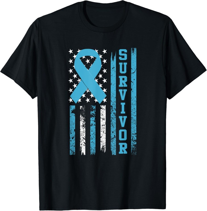 Prostate Cancer Survivor Blue Ribbon Awareness Unisex T-Shirt gallery