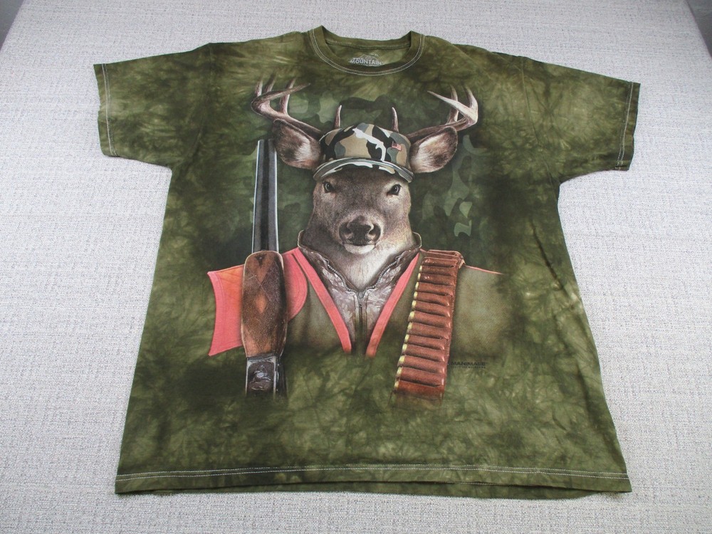The Mountain Shirt Mens Extra Large Deer Hunting Outdoors Manimals 2011 Y2K Dye