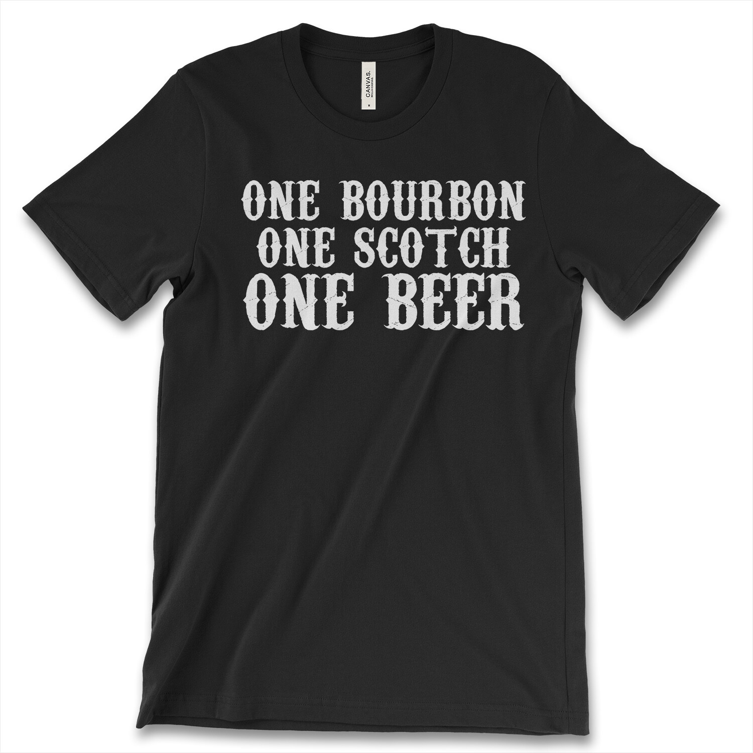 One Bourbon One Scotch One Beer New Men’s Shirt Bar Shots Drinking Beer Gift Tee