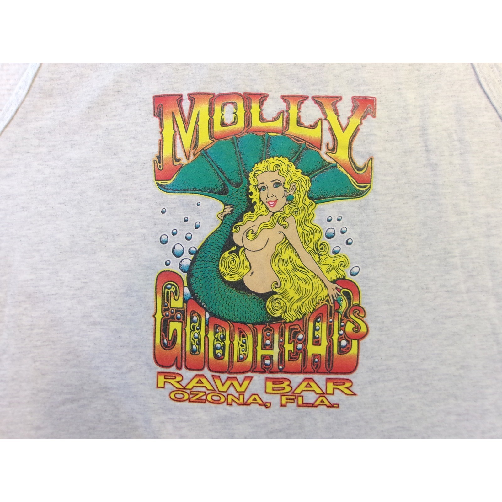 Anvil Molly Goodheads Raw Bar Ozona FL Mermaid Tank Top Mens 2XL Grey Heather gallery