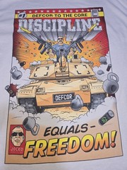 Defcor to the Core Discipline Equals Freedom Comic Shirt XL