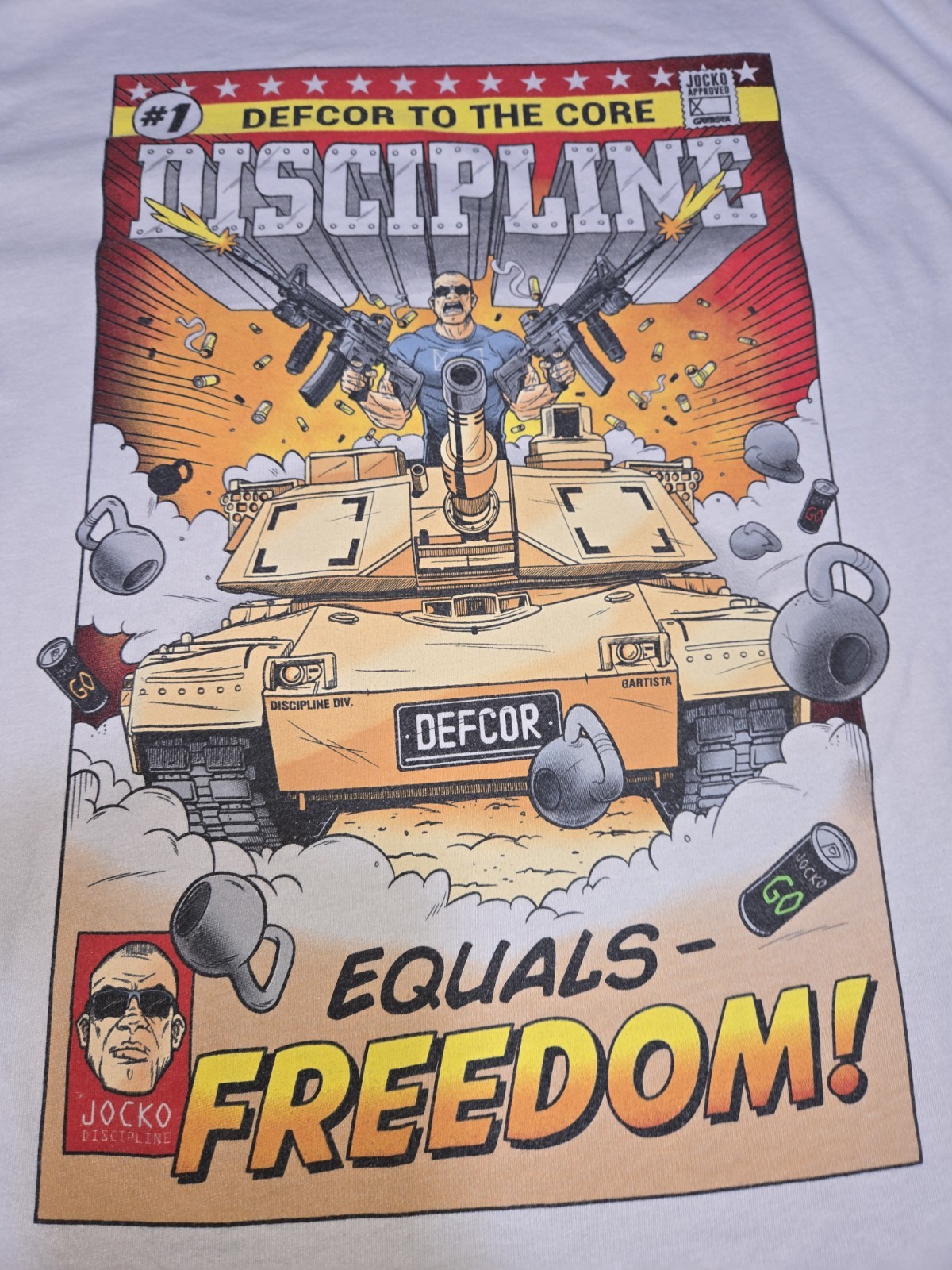 Defcor to the Core Discipline Equals Freedom Comic Shirt XL gallery