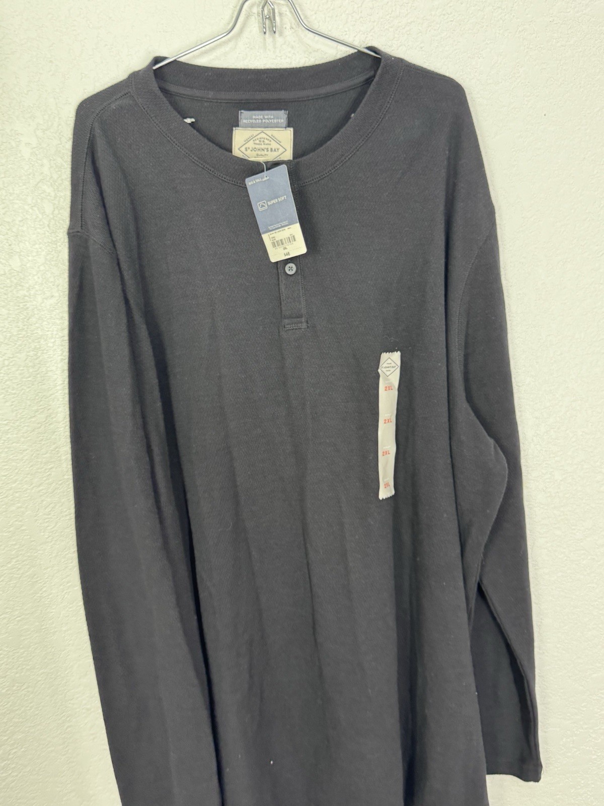 St Johns Bay Black Long Sleeve Tee Shirt Men Size XXL Soft Work Basic New $46 gallery