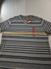 Mossimo Supply Co. Men’s Navy & Gray Striped V-Neck T-Shirt Size XXL