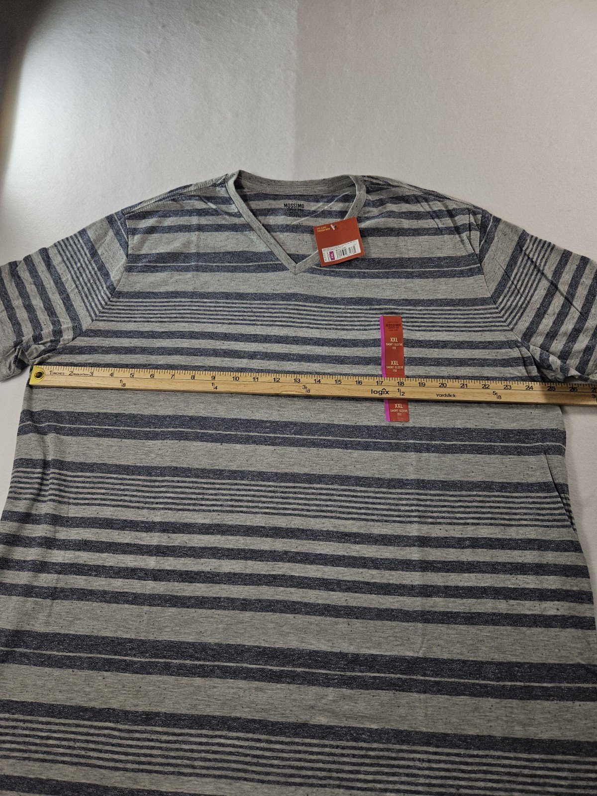 Mossimo Supply Co. Men's Navy & Gray Striped V-Neck T-Shirt Size XXL gallery