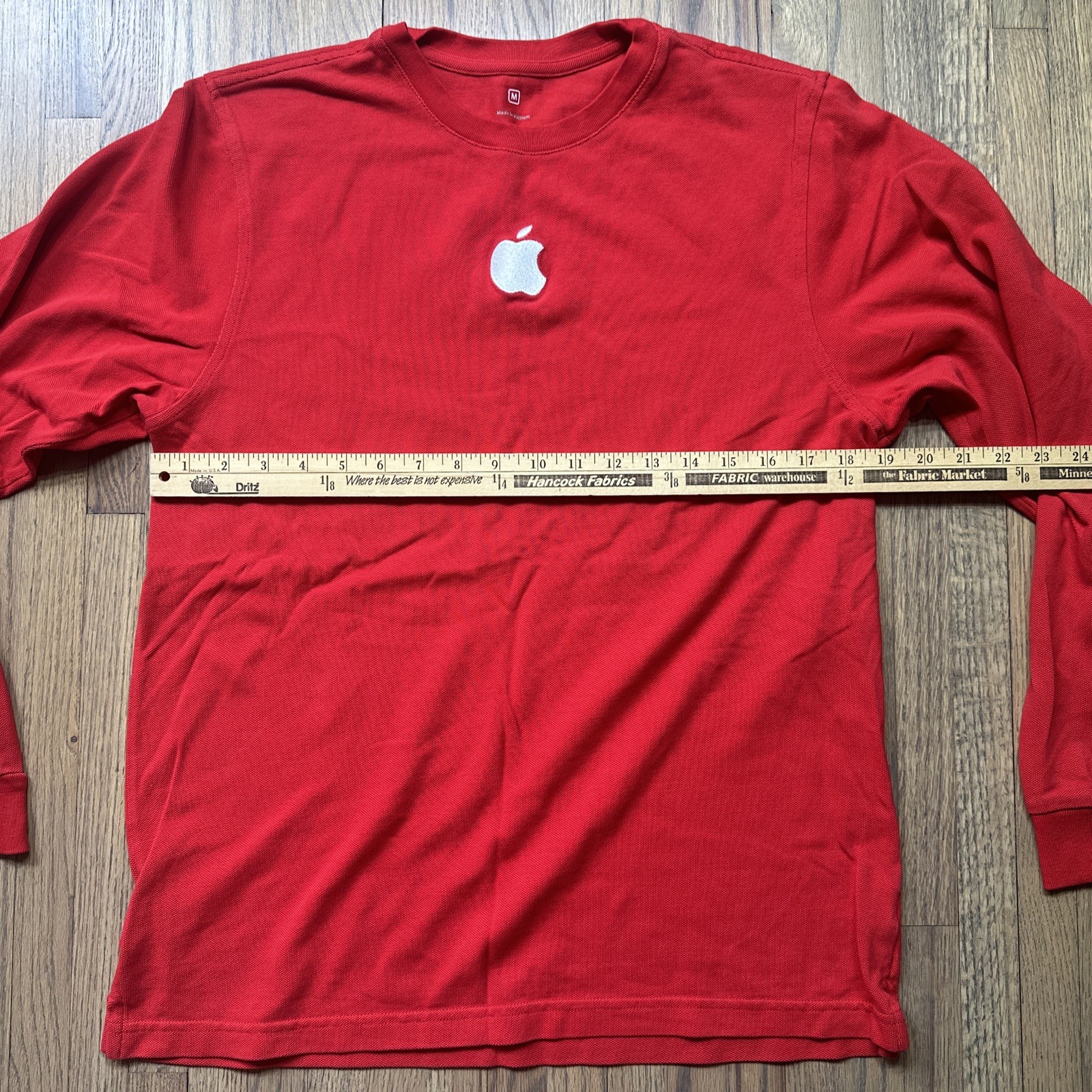 Official Apple Employee Shirt Red & Blue Long Sleeve Embroidered SZ Medium gallery