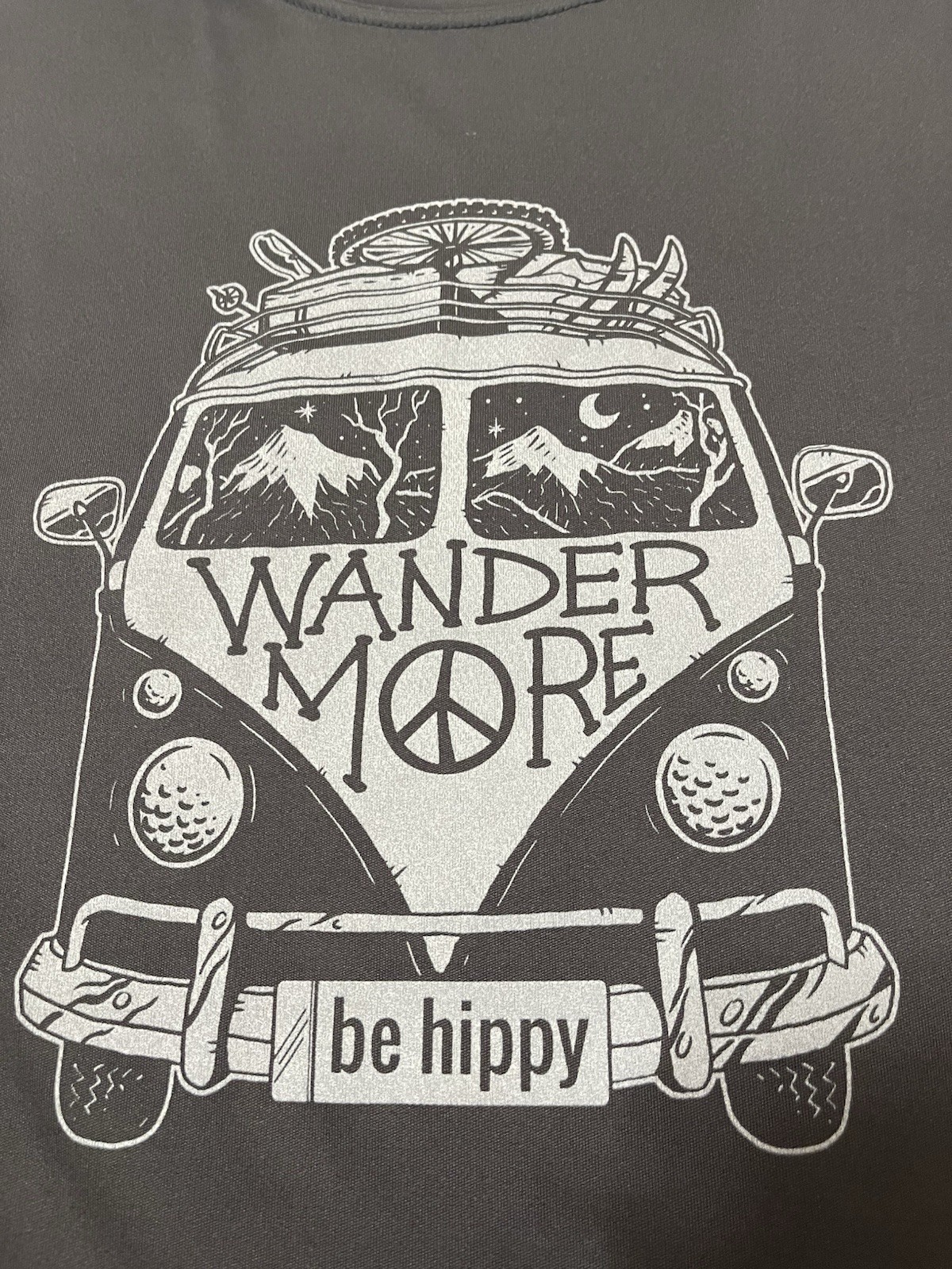 Wander More Camping Outdoor Mountain Hiking River Long Sleeve 100% Polyester Tee gallery