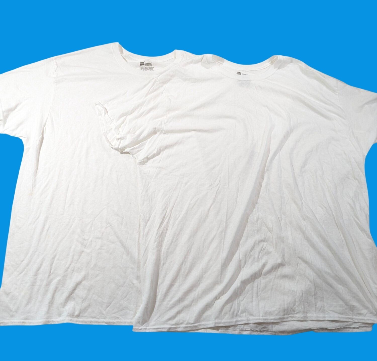 Hanes ComfortSoft Mens White T-Shirts 3XL 2-Pack Pre-Owned 100% Cotton