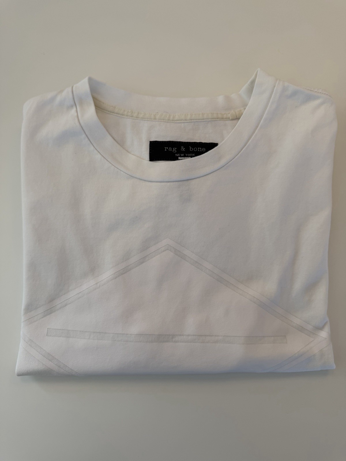Rag & Bone White T-shirt Mediums Short Sleeve Crew Neck Men’s Cotton Tee