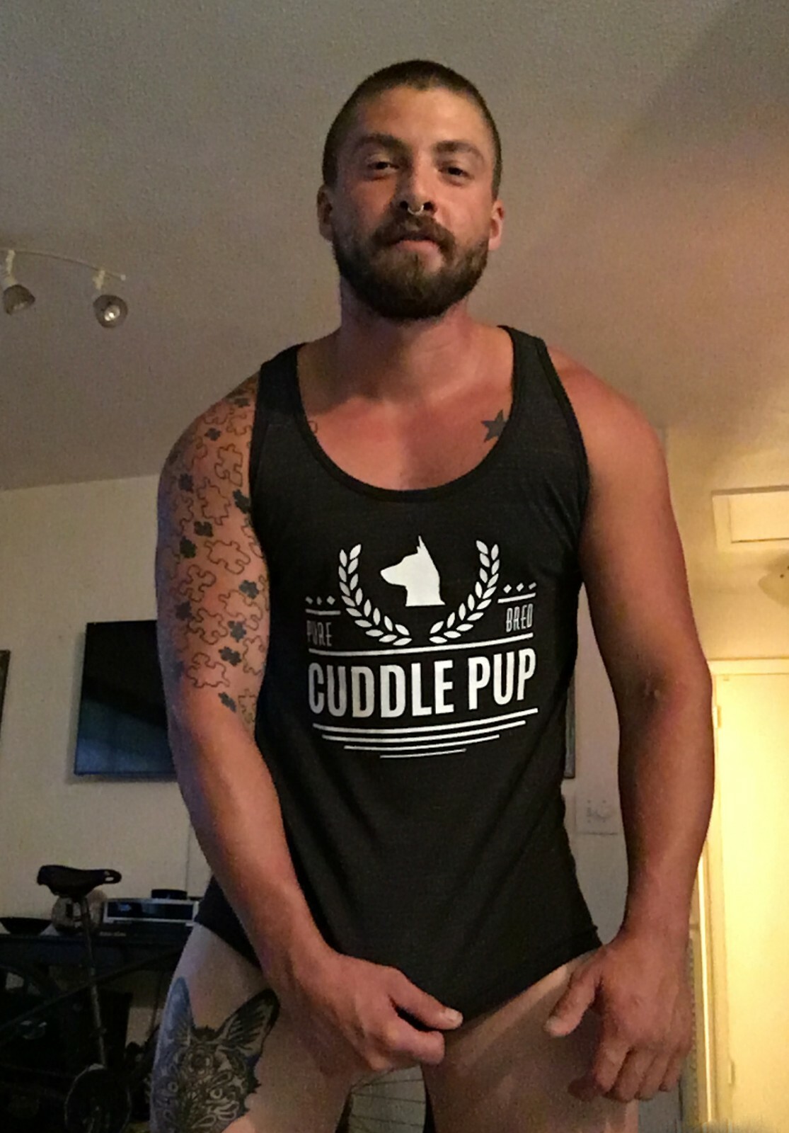 Pure Bred Cuddle Pup Tank on Black gallery