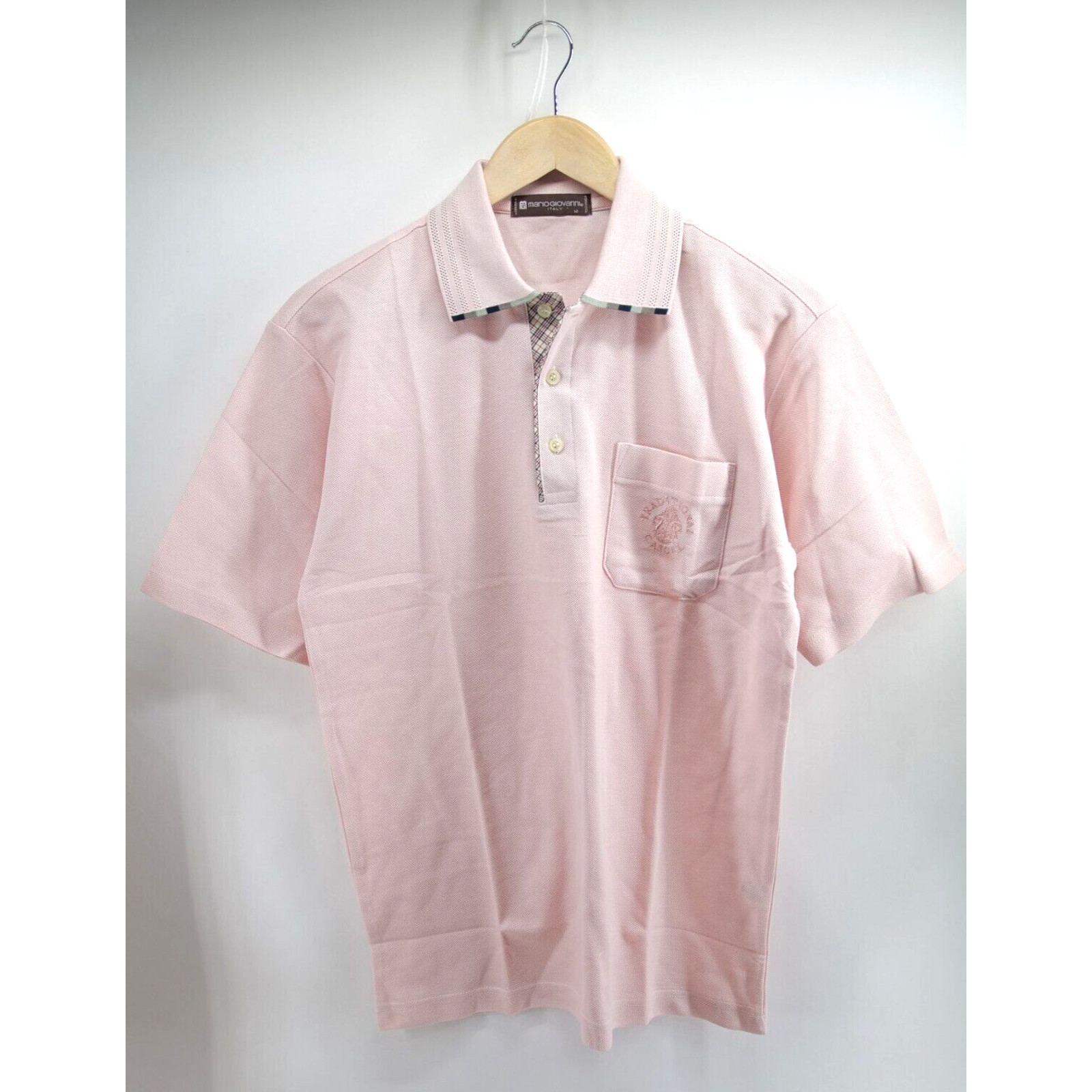 Vintage MARIO GIOVANNI Italy Short Sleeve Polo T-Shirt Pink M Made in Japan Rare gallery