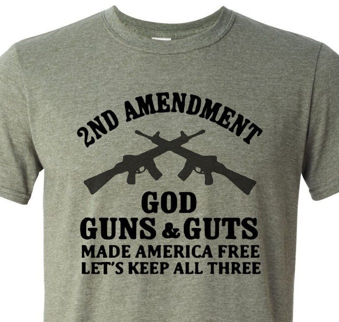 2nd Amendment – God, Guns & Guts – Patriotic – Unisex – Fast Ship