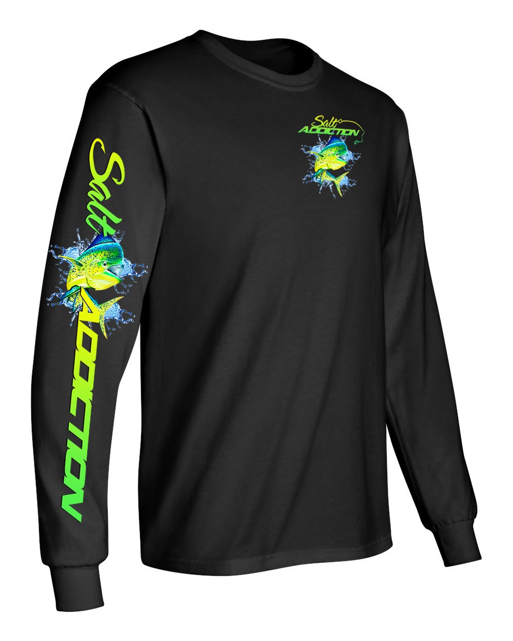 Salt Addiction Saltwater Dolphin Fishing Long Sleeve T Shirt Mahi Mahi Cotton gallery