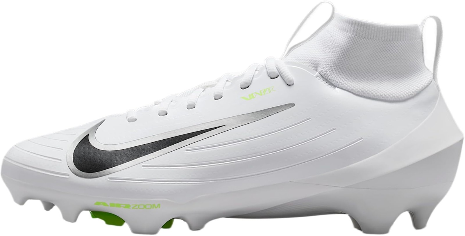 Nike Vapor Pro 1 Football Cleats (White/Volt Ice/Metallic Silver) Size 7.5 – Whi