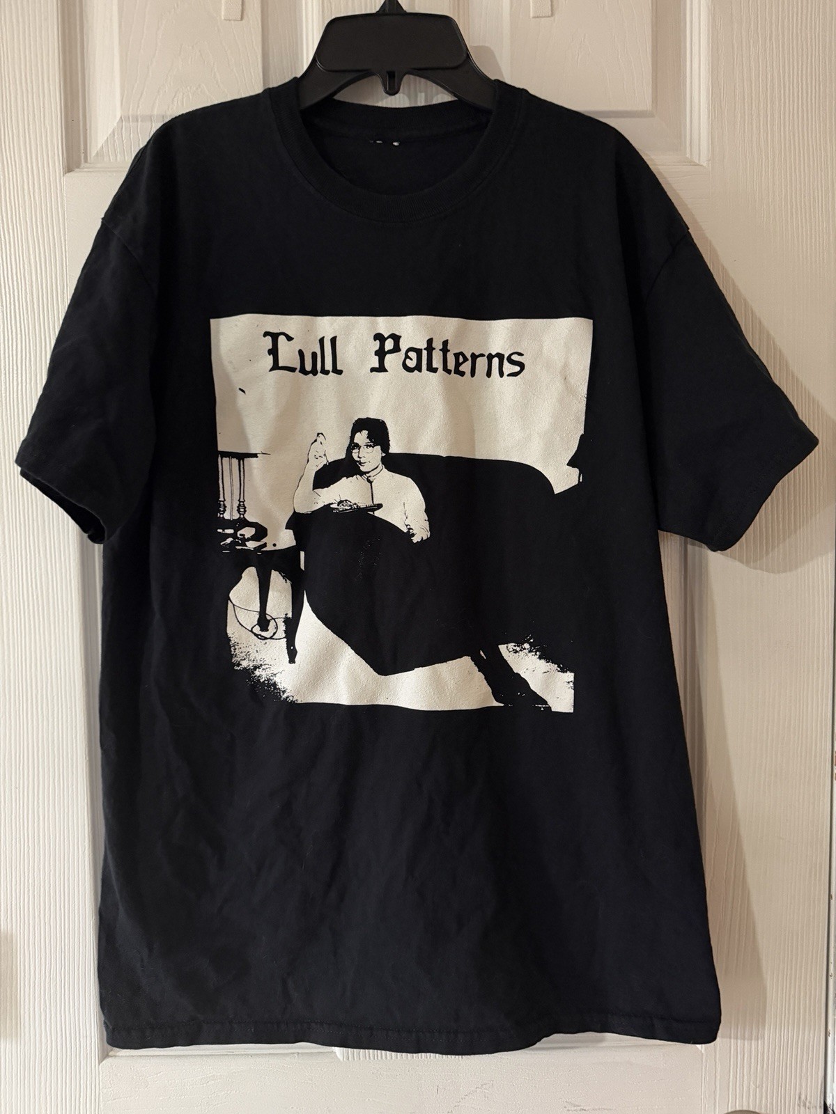 Black Short Sleeve Tshirt With “Lull Patterns” Design No Tag Fits Like XL