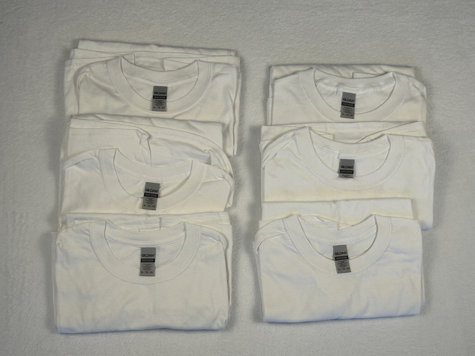 6PACK Gildan Solid White Heavy Cotton Short Sleeve Blank Tee Shirt Sz_XL