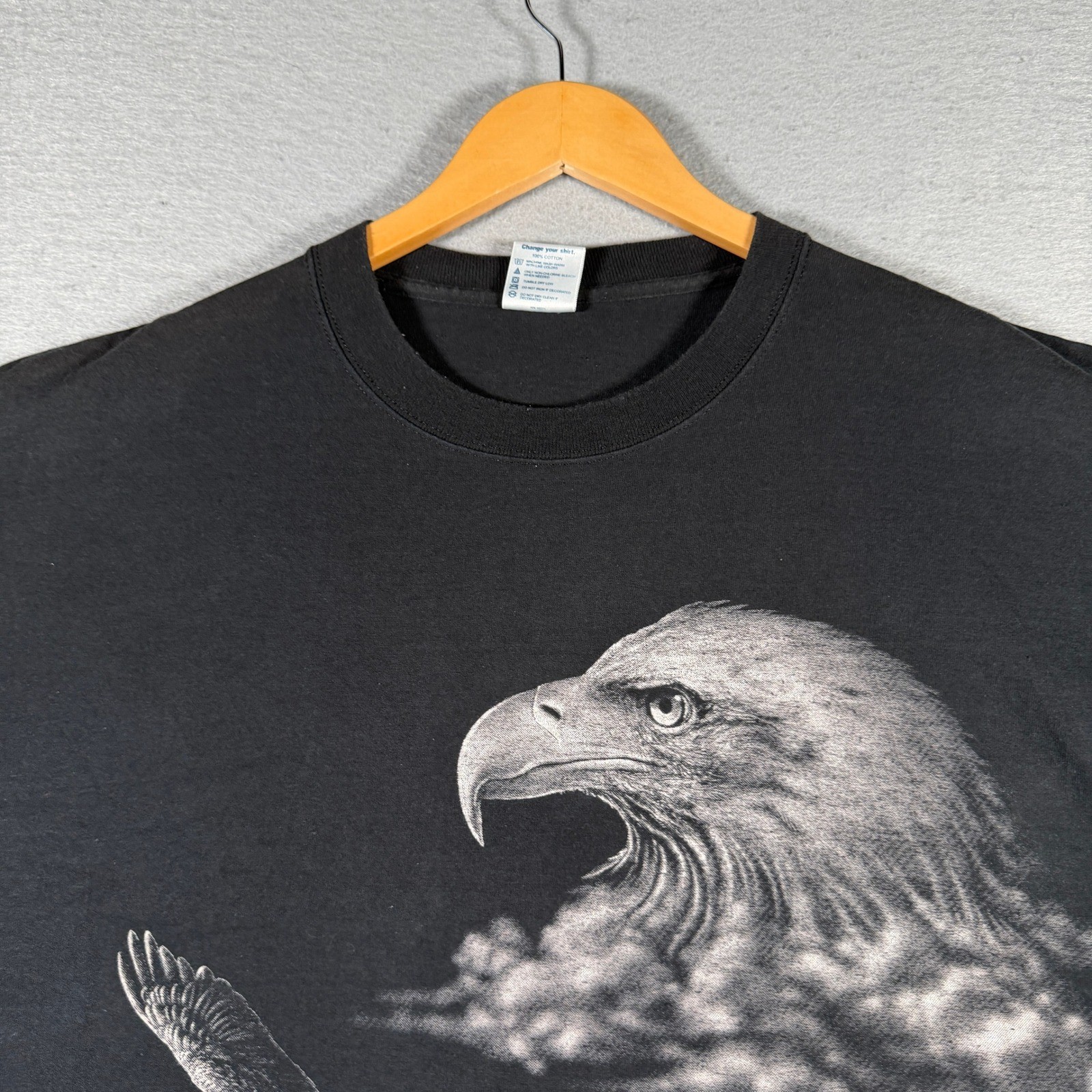 Delta Art Unlimited Mens XL Black Eagle Graphic T-Shirt Washington Souvenir Tee gallery