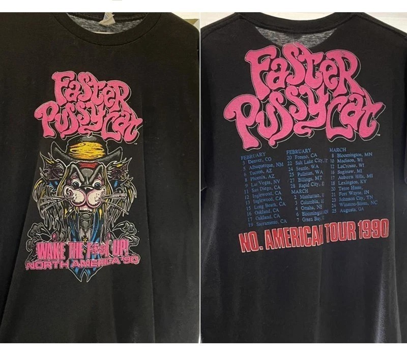 Faster Pussycat 80s Album Concert Tour Remake Black T shirt Vtg S-5XL gallery